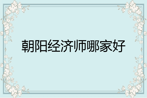 朝阳经济师哪家好