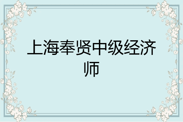 上海奉贤中级经济师