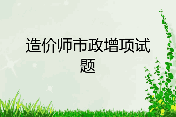 造价师市政增项试题