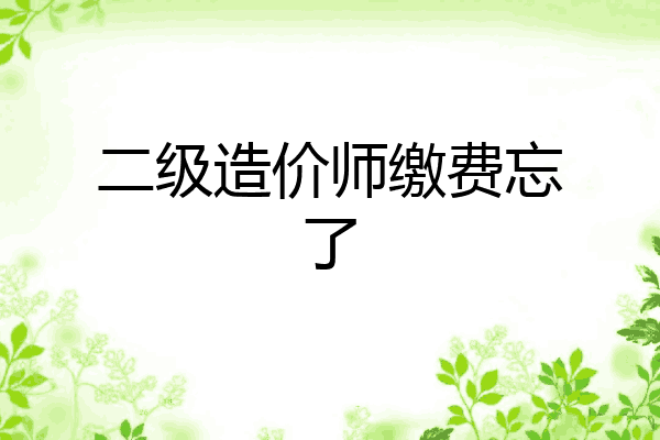 二级造价师缴费忘了