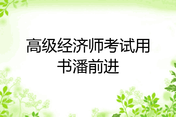 高级经济师考试用书潘前进