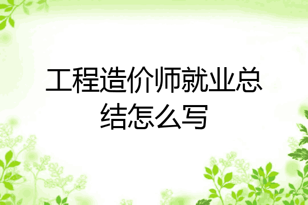 工程造价师就业总结怎么写
