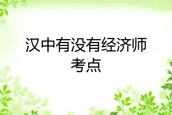 汉中有没有经济师考点