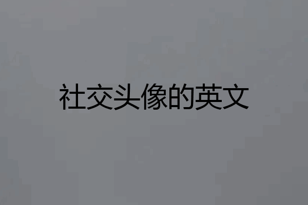 社交头像的英文
