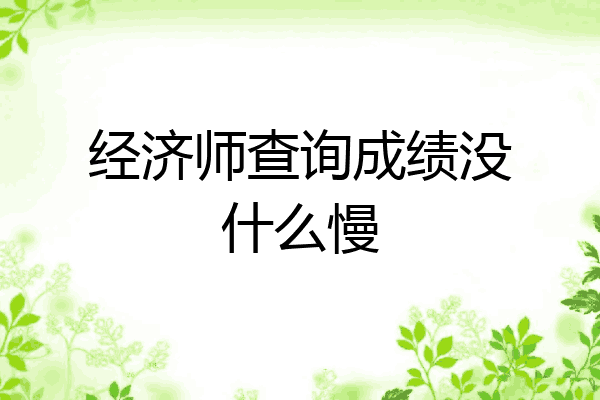 经济师查询成绩没什么慢