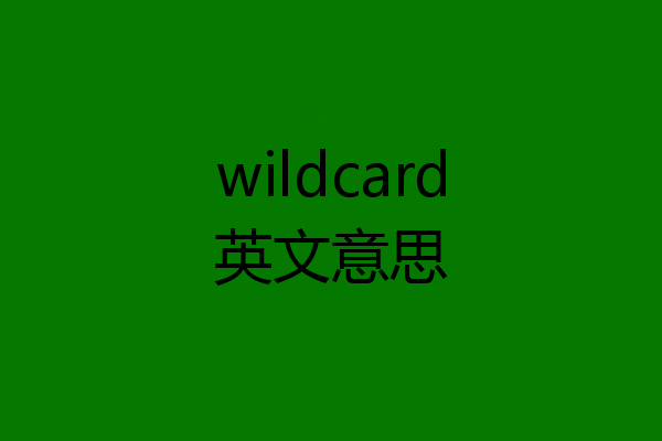 wildcard英文意思