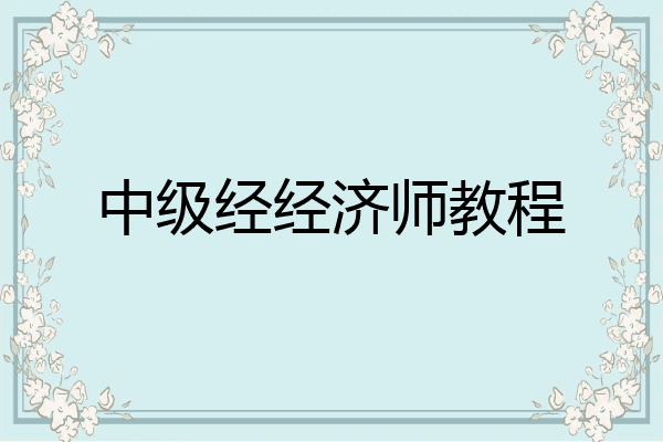 中级经经济师教程