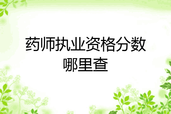 药师执业资格分数哪里查