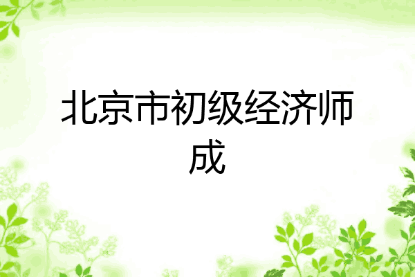 北京市初级经济师成