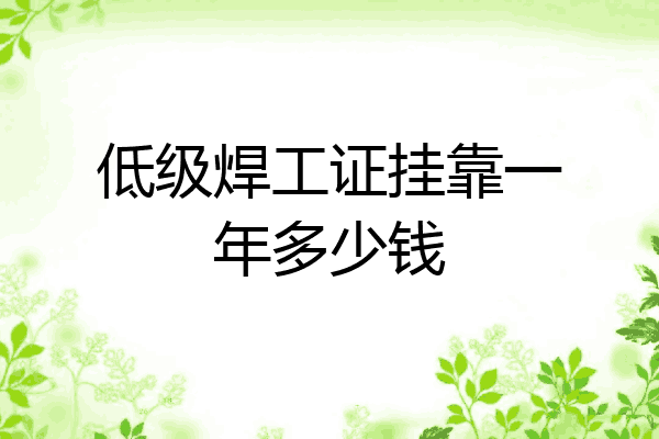 低级焊工证挂靠一年多少钱
