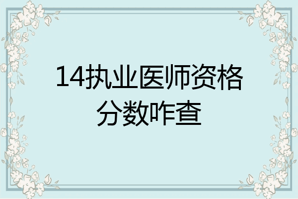 14执业医师资格分数咋查