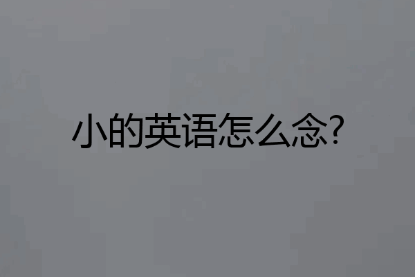 小的英语怎么念?