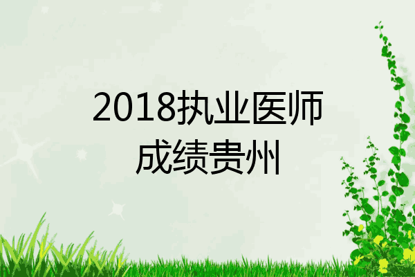 2018执业医师成绩贵州