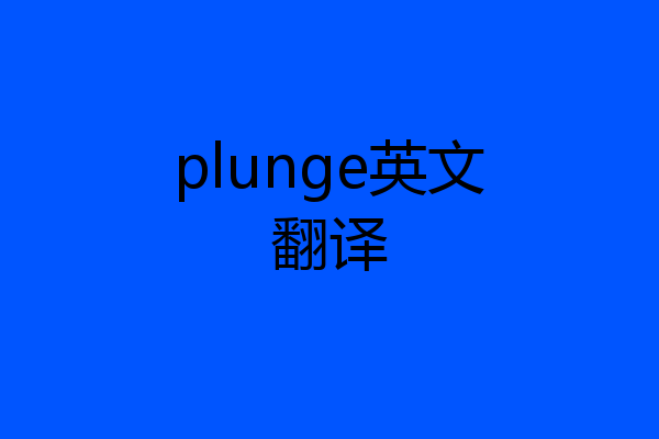 plunge英文翻译