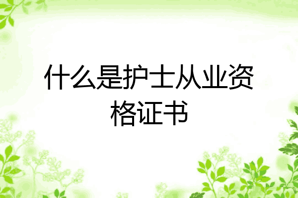 什么是护士从业资格证书