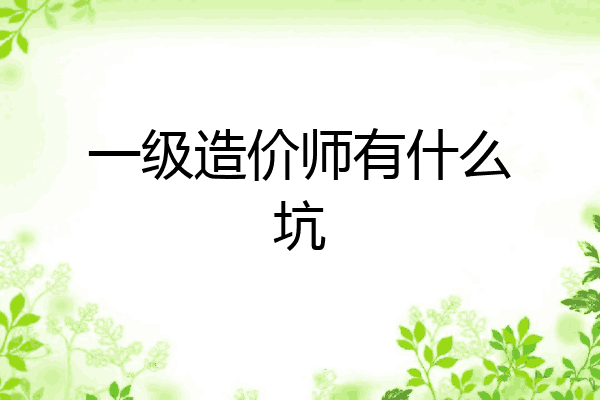 一级造价师有什么坑