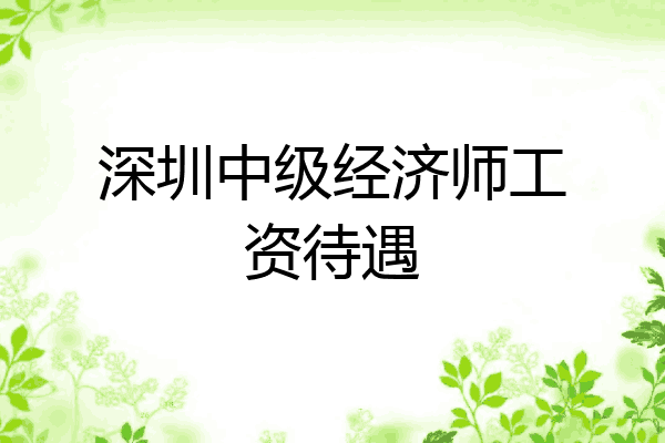 深圳中级经济师工资待遇