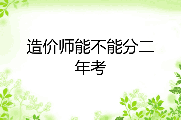 造价师能不能分二年考