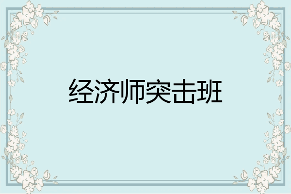 经济师突击班