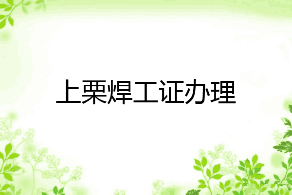 上栗焊工证办理