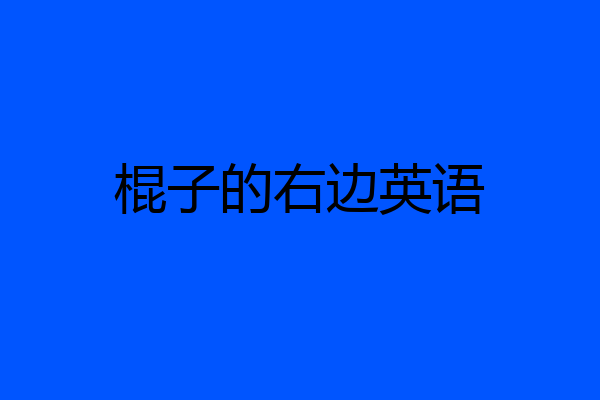 棍子的右边英语