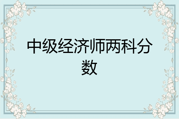 中级经济师两科分数