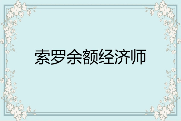 索罗余额经济师