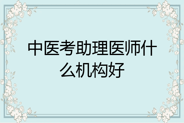 中医考助理医师什么机构好