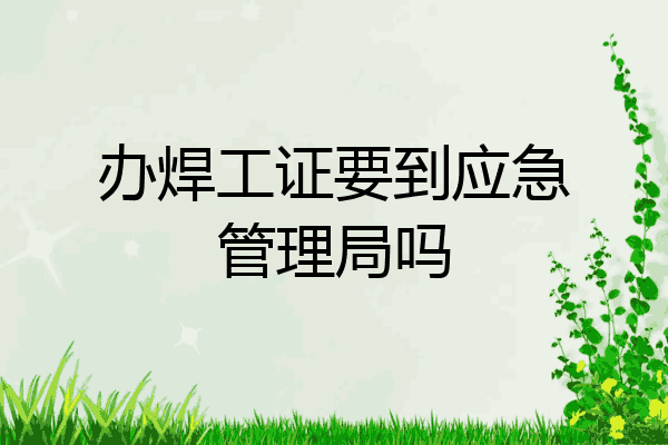 办焊工证要到应急管理局吗