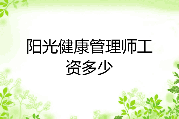 阳光健康管理师工资多少
