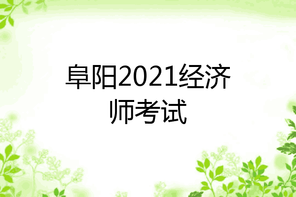 阜阳2021经济师考试