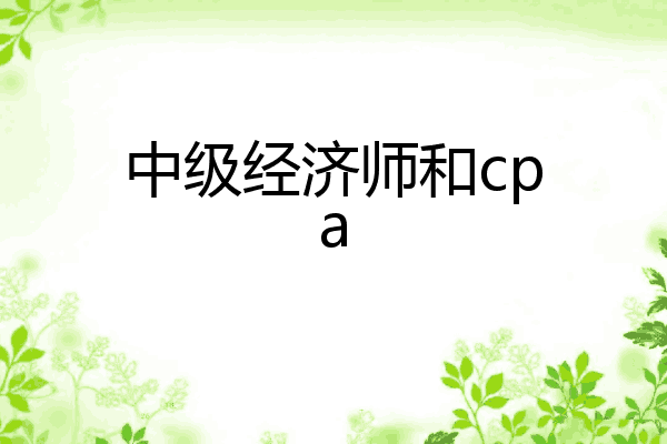 中级经济师和cpa