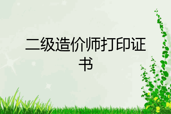 二级造价师打印证书