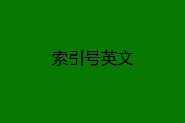 索引号英文