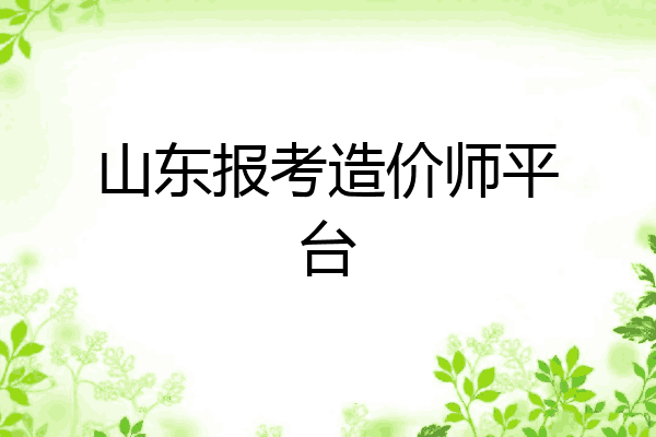 山东报考造价师平台