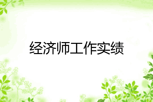 经济师工作实绩
