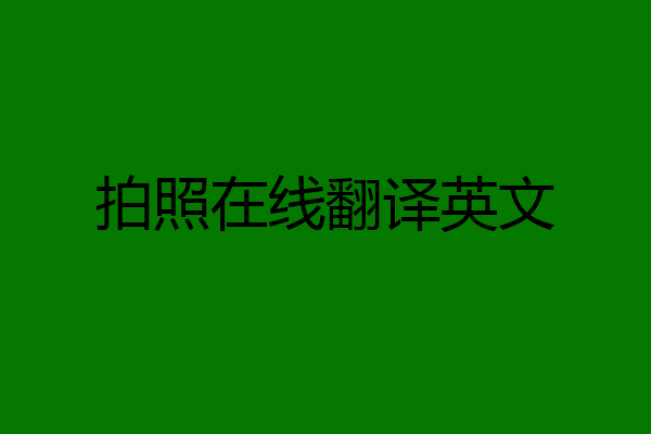 拍照在线翻译英文