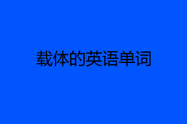 载体的英语单词