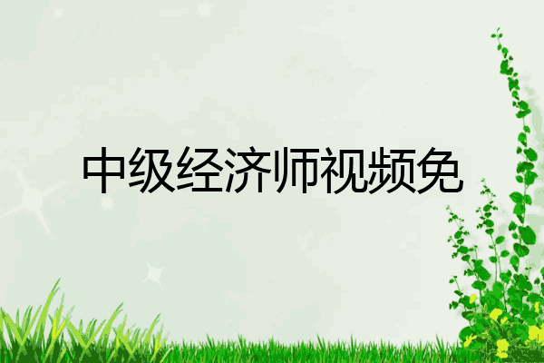 中级经济师视频免