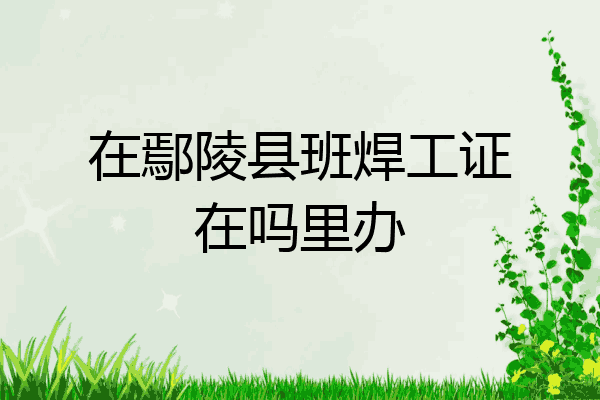 在鄢陵县班焊工证在吗里办