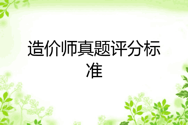 造价师真题评分标准