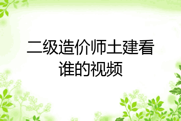 二级造价师土建看谁的视频