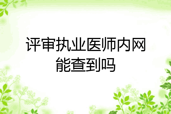 评审执业医师内网能查到吗