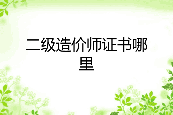 二级造价师证书哪里