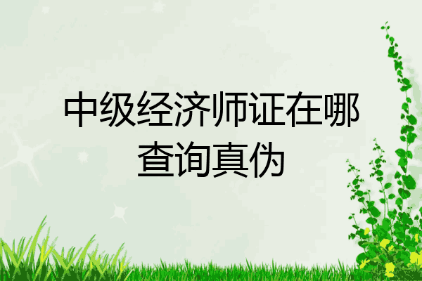 中级经济师证在哪查询真伪