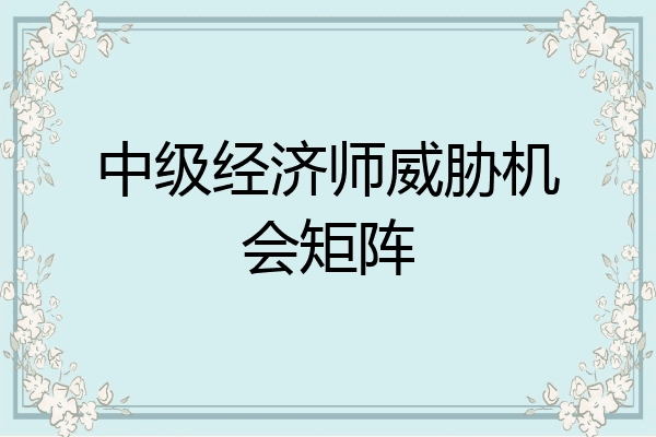 中级经济师威胁机会矩阵