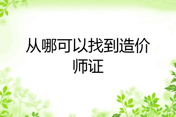 从哪可以找到造价师证