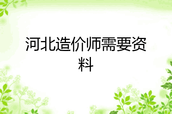 河北造价师需要资料