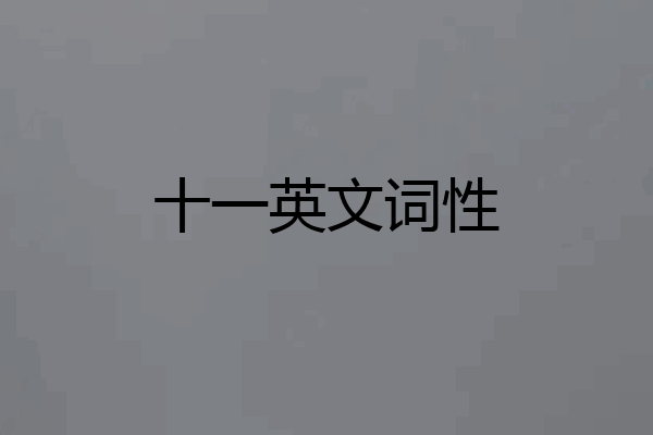 十一英文词性