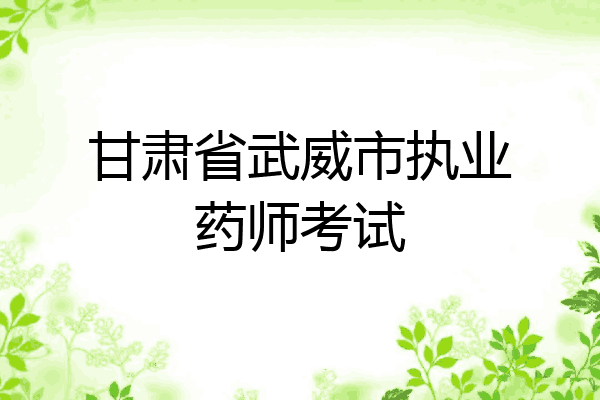 甘肃省武威市执业药师考试